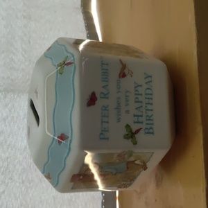 Vintage England Wedgewood Peter Rabbit Happy Birthday Bunny Porcelain Bank